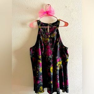 Peplum Sleeveless Scoop Neck Top, zipper/button back, silky soft material